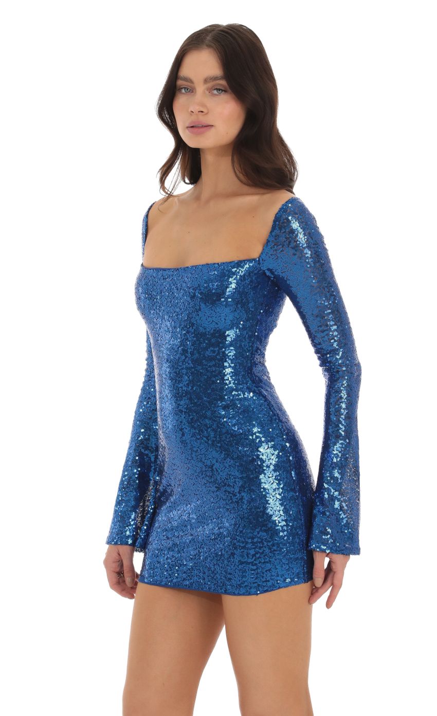 Picture Sequin Long Sleeve Dress in Blue. Source: https://media-img.lucyinthesky.com/data/Sep23/850xAUTO/066b2d2b-45e0-4d81-9044-522475f8c6ce.jpg