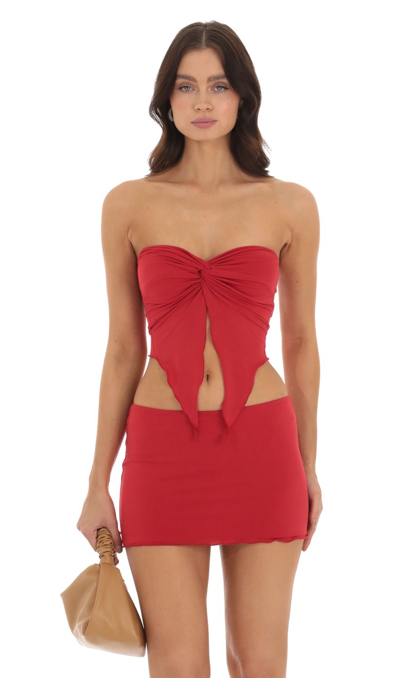 Product image for Hartley Strapless Twist Two Piece Set in Red