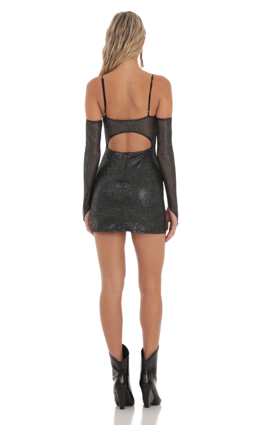 Picture Shimmer Bodycon Dress in Black. Source: https://media-img.lucyinthesky.com/data/Sep23/850xAUTO/279e5694-944a-440e-b796-8603fc0075b2.jpg