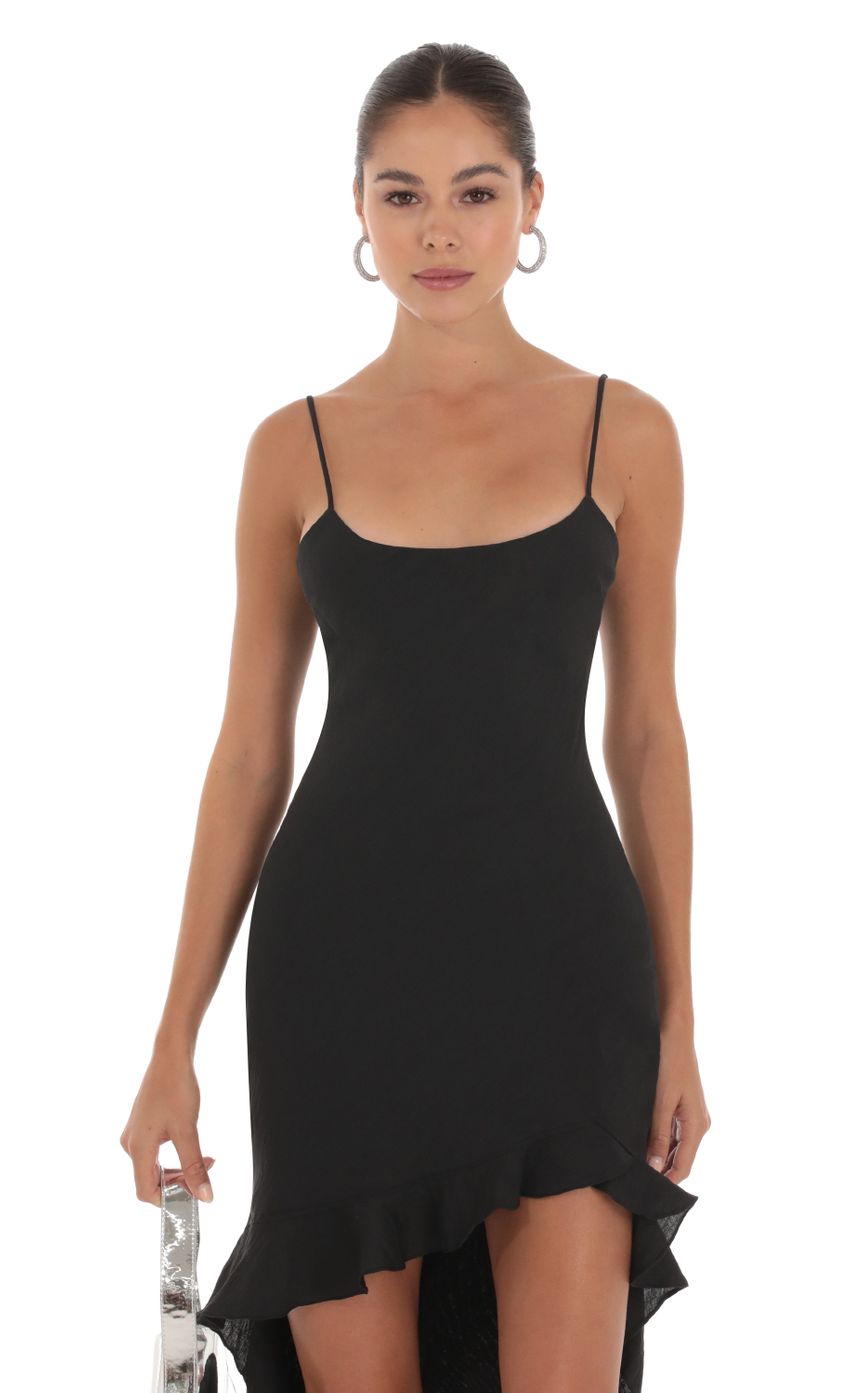 Picture High Low Dress in Black. Source: https://media-img.lucyinthesky.com/data/Sep23/850xAUTO/2b3be811-e8f4-4bf7-82b0-6231e405192c.jpg