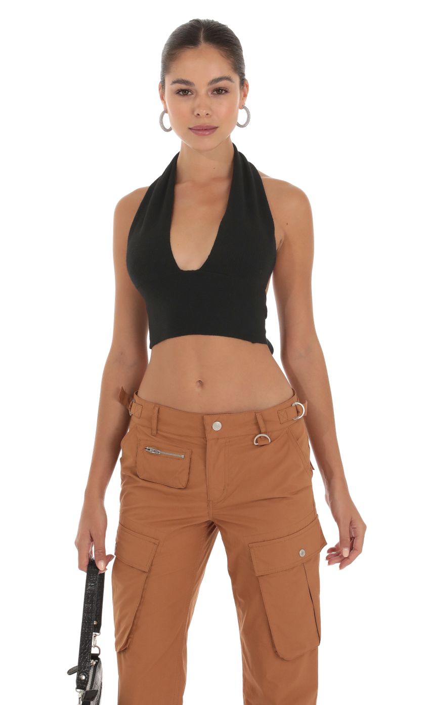 Product image for Matiyah Knit Halter Top in Black