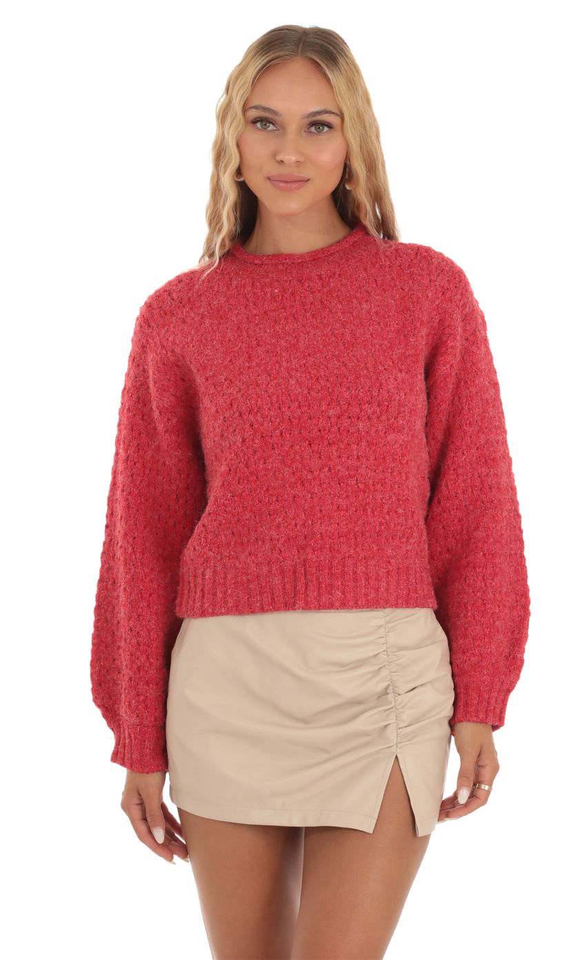 Picture Knit Mock Neck Jumper in Red. Source: https://media-img.lucyinthesky.com/data/Sep23/850xAUTO/49139080-f4f0-45e4-ac1b-958d8c1d6b33.jpg