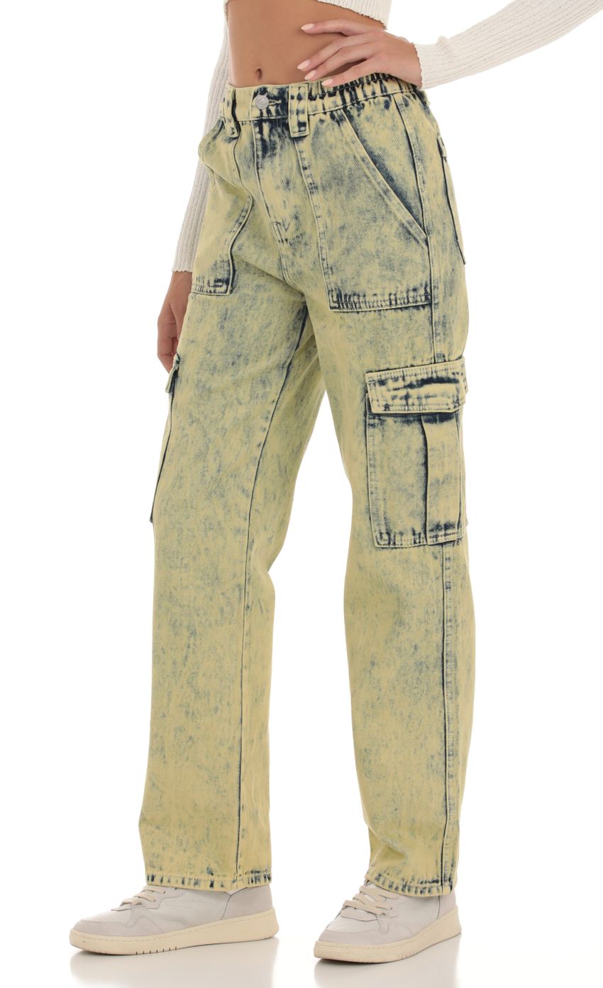 Picture Acid Wash Denim Jeans in Yellow. Source: https://media-img.lucyinthesky.com/data/Sep23/850xAUTO/5a869095-fb74-4957-8e3f-2c0055e4173b.jpg