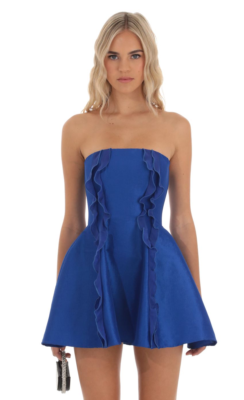 Picture Double Ruffle Flare Dress in Blue. Source: https://media-img.lucyinthesky.com/data/Sep23/850xAUTO/5b334f07-8c62-42e7-8cfd-4becf0f40df5.jpg