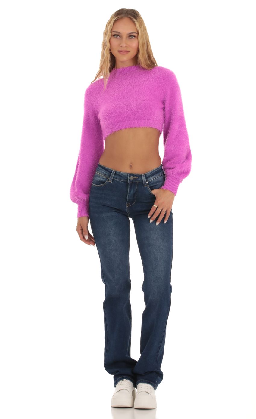 Picture Knit Mock Neck Jumper in Magenta. Source: https://media-img.lucyinthesky.com/data/Sep23/850xAUTO/65f1cff0-d417-402c-a528-18a97262804d.jpg