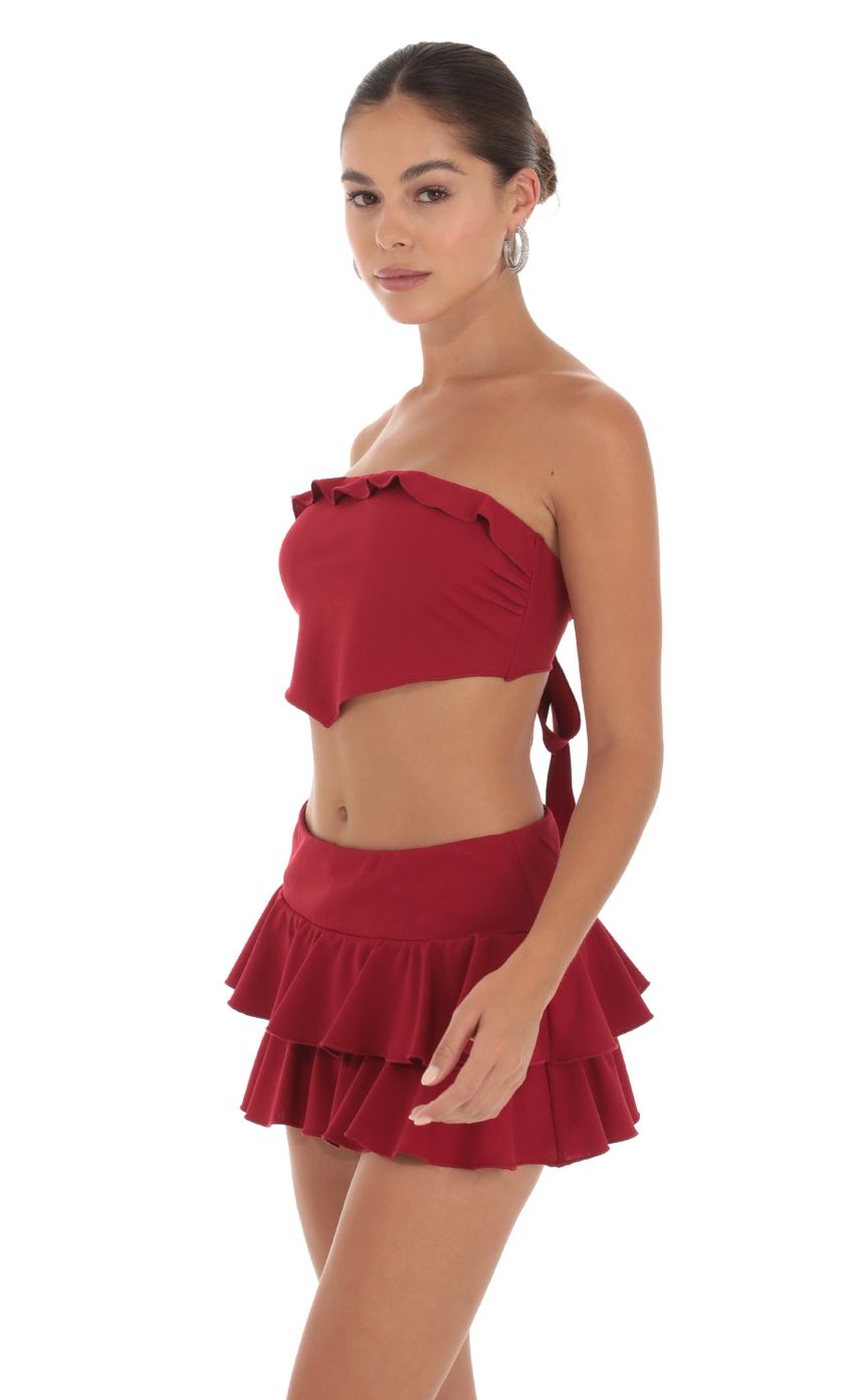Picture Ruffle Two Piece Skort Set in Red. Source: https://media-img.lucyinthesky.com/data/Sep23/850xAUTO/74526b65-3d71-4657-9c4e-abc1b3dc951b.jpg