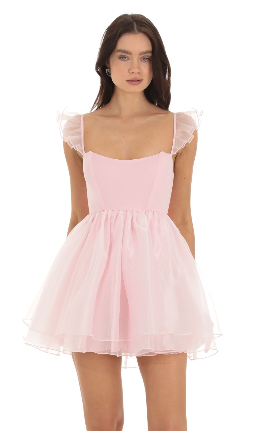 Picture Corset Flare Dress in Pink. Source: https://media-img.lucyinthesky.com/data/Sep23/850xAUTO/808b1bde-3610-4bea-bc64-10d753e7297f.jpg