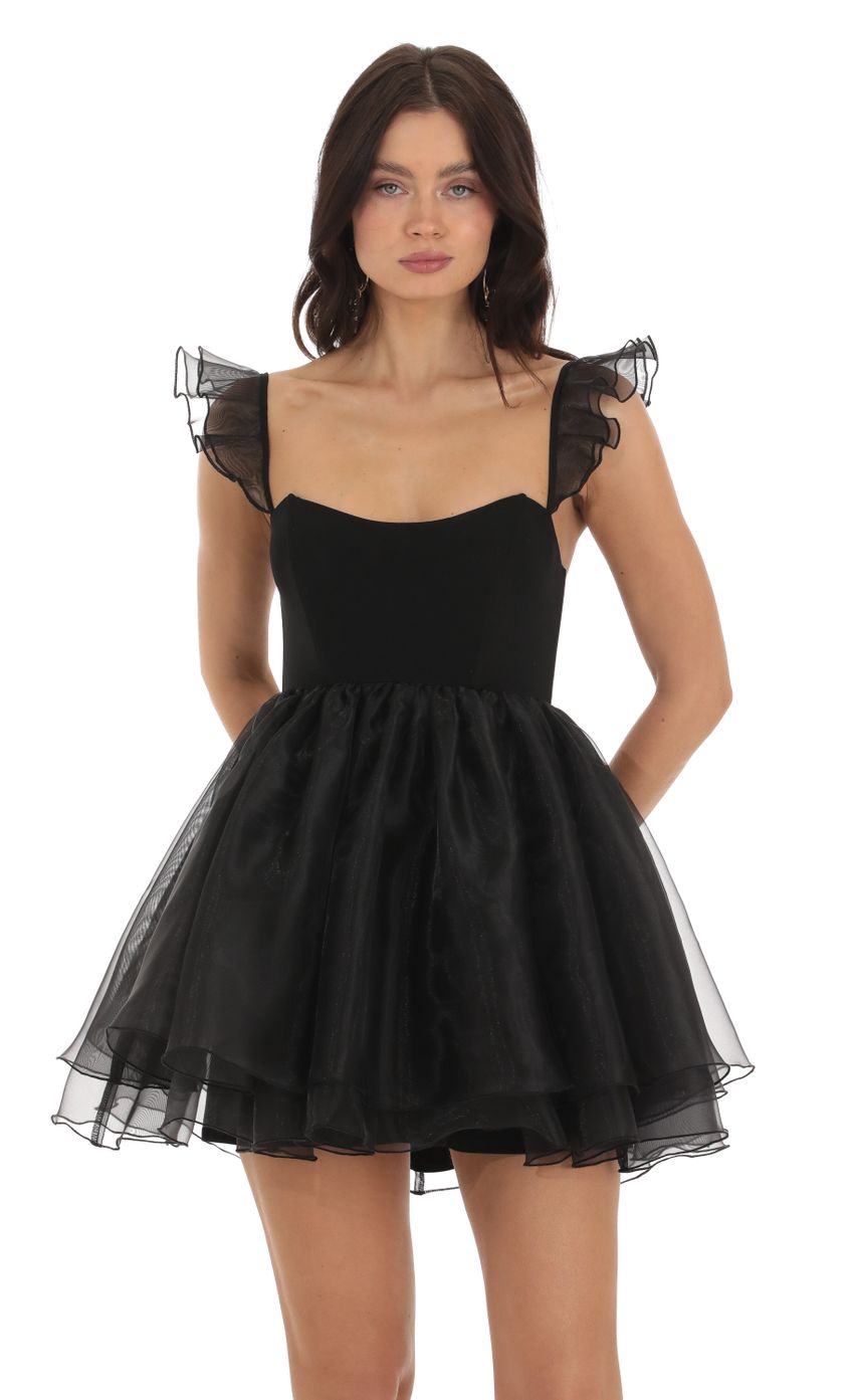 Picture Corset Flare Dress in Black. Source: https://media-img.lucyinthesky.com/data/Sep23/850xAUTO/8ae92909-15f0-4f3b-a42d-d094be117aa4.jpg