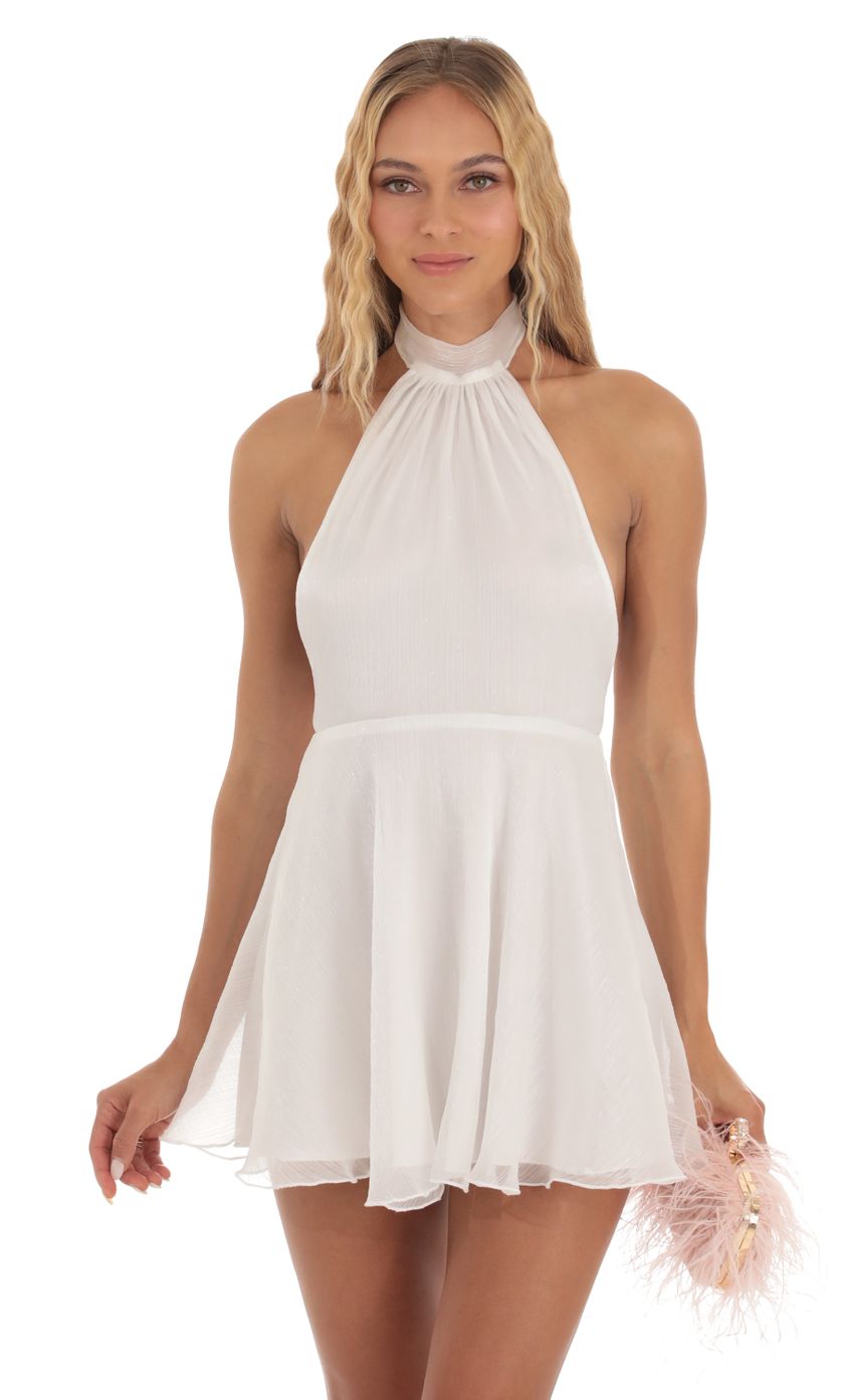 Picture Halter A-line Dress in White. Source: https://media-img.lucyinthesky.com/data/Sep23/850xAUTO/92cf28a9-b19d-4db4-8f6d-6102dcf58d84.jpg
