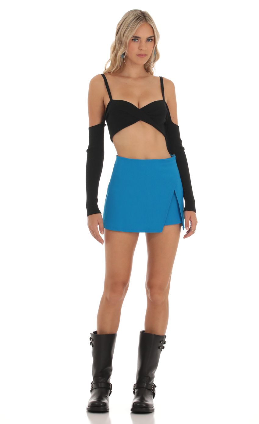 Picture Side Slit Skort in Blue. Source: https://media-img.lucyinthesky.com/data/Sep23/850xAUTO/9fb6e96f-734e-4e18-8ee1-1601d7fe2427.jpg