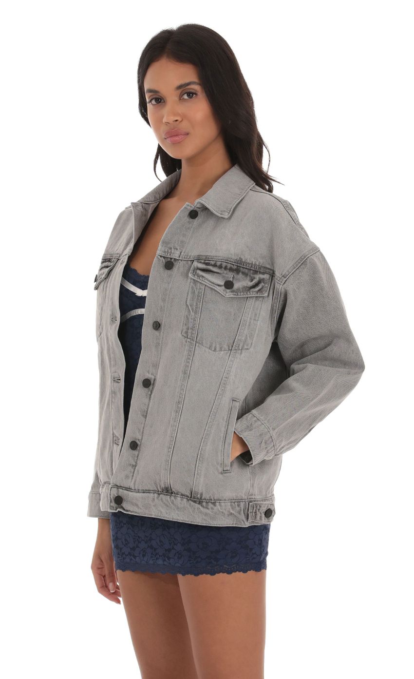 Picture Washed Denim Jacket in Grey. Source: https://media-img.lucyinthesky.com/data/Sep23/850xAUTO/a0161c6a-edb7-4bfd-b4cf-288733075063.jpg