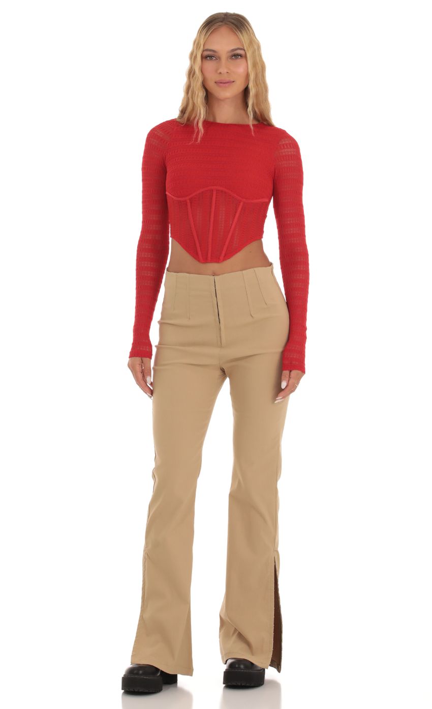 Picture Long Sleeve Corset Top in Red. Source: https://media-img.lucyinthesky.com/data/Sep23/850xAUTO/a193eb14-e22e-4c72-b2ca-208737c3cbb9.jpg