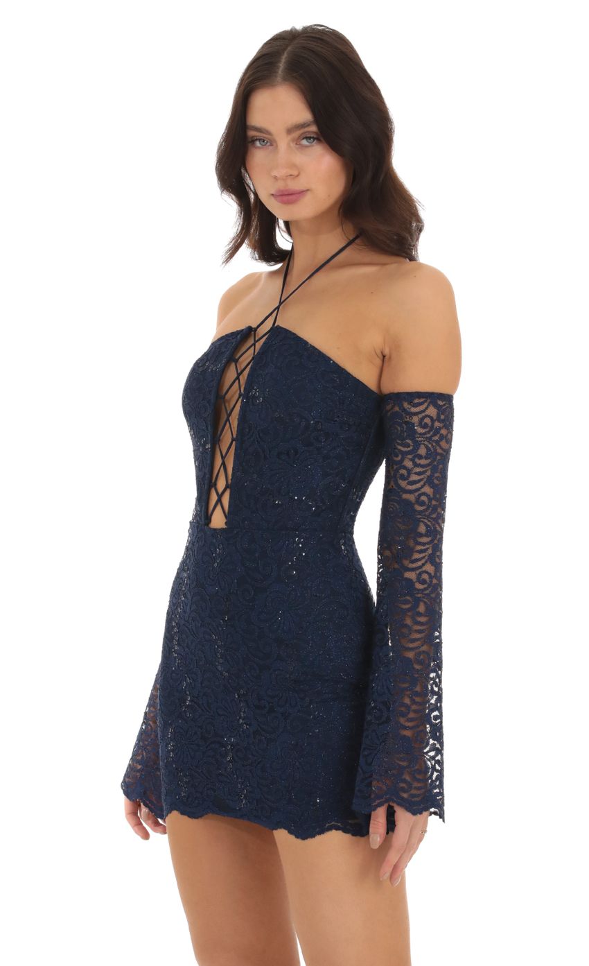 Picture Lace Sequin Off Shoulder Dress in Navy. Source: https://media-img.lucyinthesky.com/data/Sep23/850xAUTO/ad60f833-c776-4d46-9a68-af336a5db038.jpg