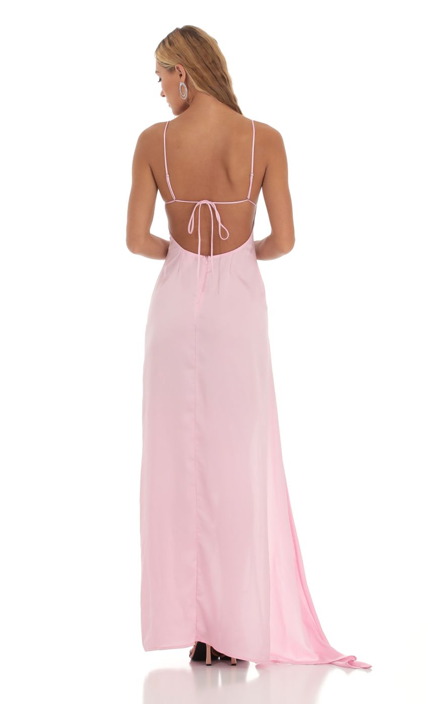 Picture Siobhán Satin Ruffle Maxi Dress in Pink. Source: https://media-img.lucyinthesky.com/data/Sep23/850xAUTO/bffd290a-9a9e-4958-948a-06aacd456c5e.jpg