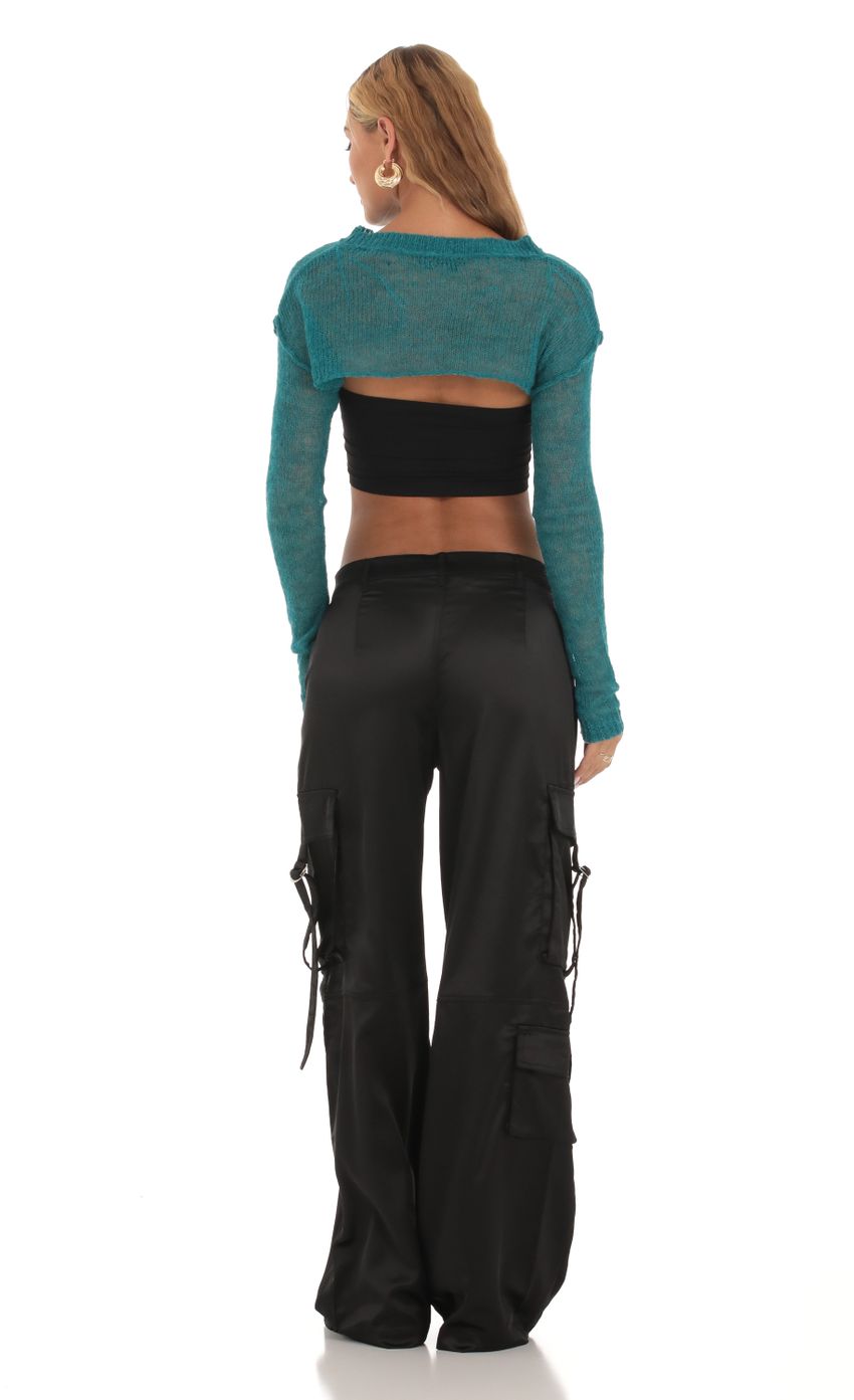 Picture Maylah Knit Cropped Jumper in Teal. Source: https://media-img.lucyinthesky.com/data/Sep23/850xAUTO/c37a6b45-6788-4847-8d8d-eb96e3890904.jpg