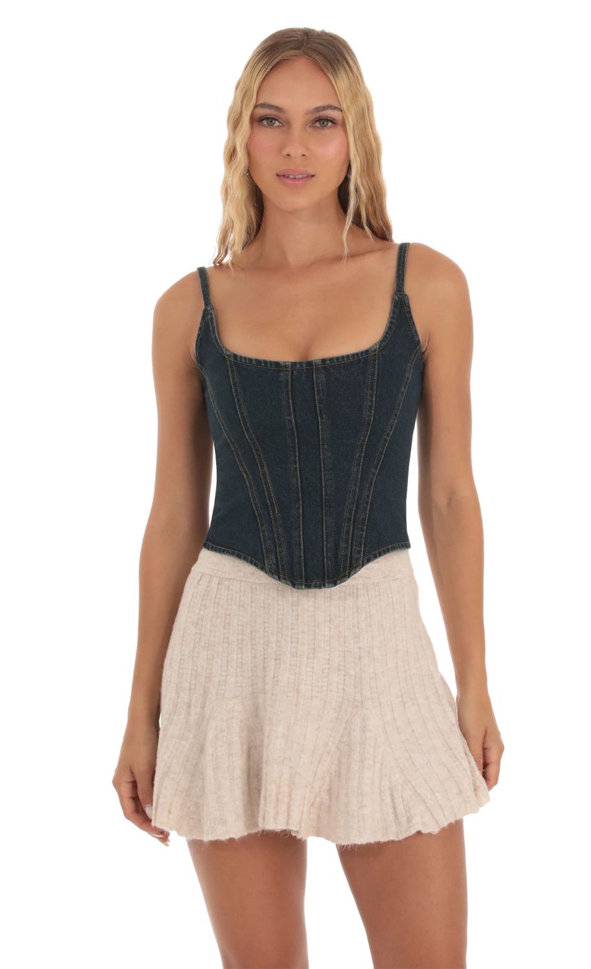 Product image for Pointed Top in Denim