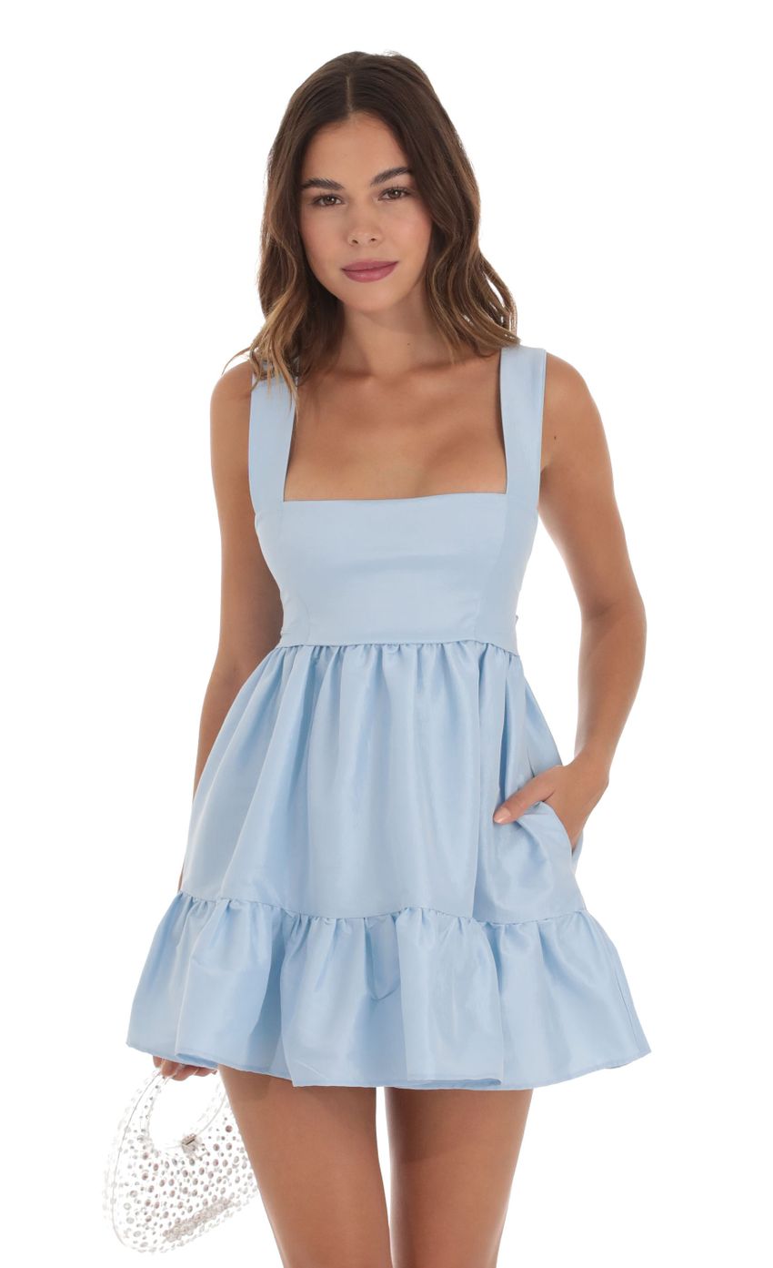 Picture Square Neckline Dress in Blue. Source: https://media-img.lucyinthesky.com/data/Sep23/850xAUTO/c710fb1d-f151-4432-94d6-51df6787d1f3.jpg