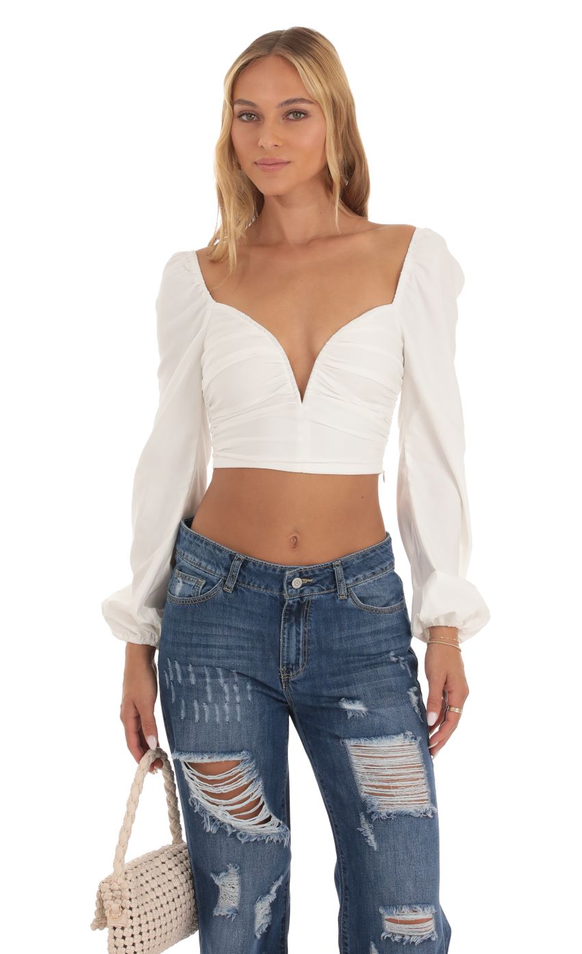 Product image for Puff Sleeve Top in White