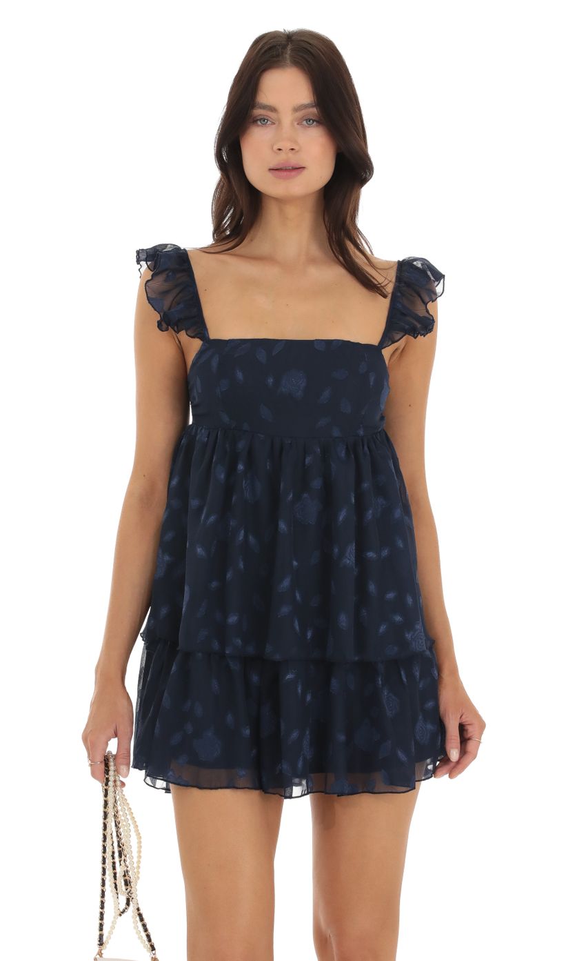 Picture Floral Chiffon Ruffle Dress in Navy. Source: https://media-img.lucyinthesky.com/data/Sep23/850xAUTO/cc23c734-d3d3-41ca-89f0-0b6608793f9a.jpg