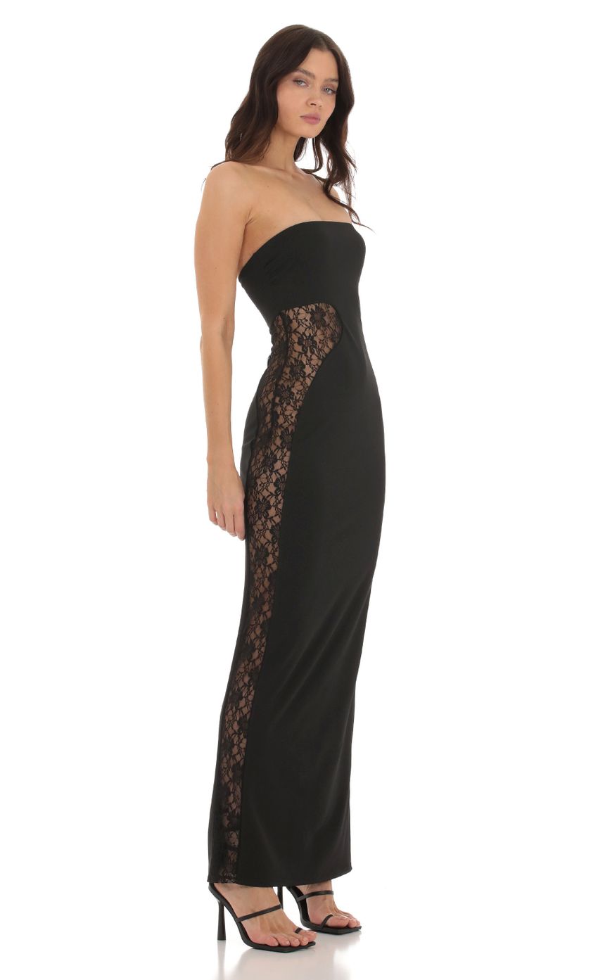 Product image for Aina Lace Cutout Strapless Dress in Black
