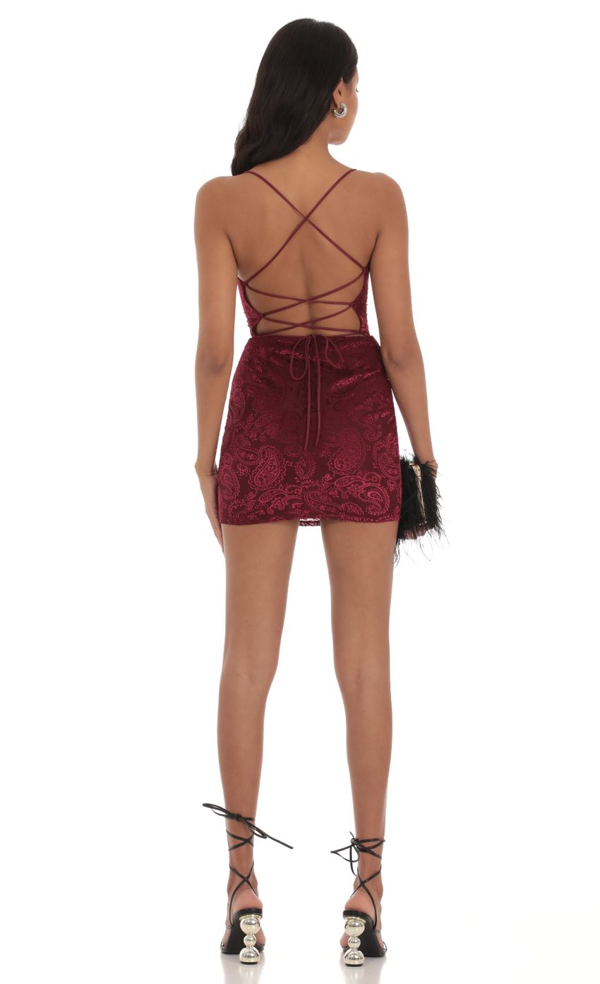 Picture Velvet Jacquard Cowl Neck Dress in Burgundy. Source: https://media-img.lucyinthesky.com/data/Sep23/850xAUTO/e6363983-286a-405d-83af-050ebcc1bdd7.jpg
