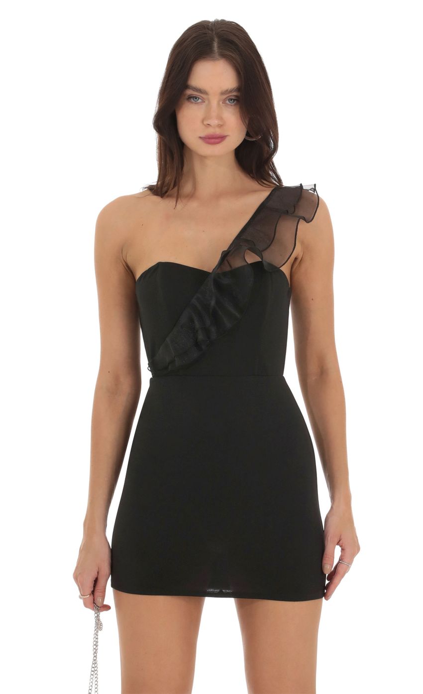 Picture Corset One Shoulder Dress in Black. Source: https://media-img.lucyinthesky.com/data/Sep23/850xAUTO/f2a60b39-073a-41a1-b943-6f80ef6d3f67.jpg