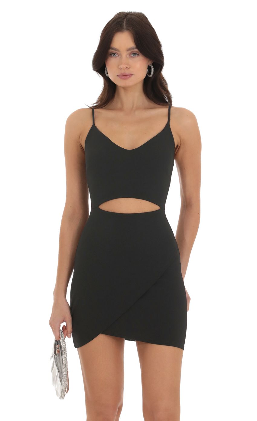 Picture Emilijah Cutout Bodycon Dress in Black. Source: https://media-img.lucyinthesky.com/data/Sep23/850xAUTO/ff3aa4bc-01f2-41ee-9a85-dfbaf73461e4.jpg