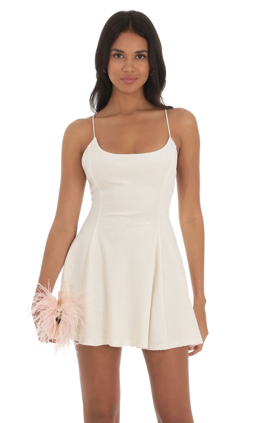 Picture Velvet Shimmer A-Line Dress in Ivory. Source: https://media-img.lucyinthesky.com/data/Sep23/850xAUTO/fff7a51e-e876-42b1-bfea-e79c7aa4fee7.jpg