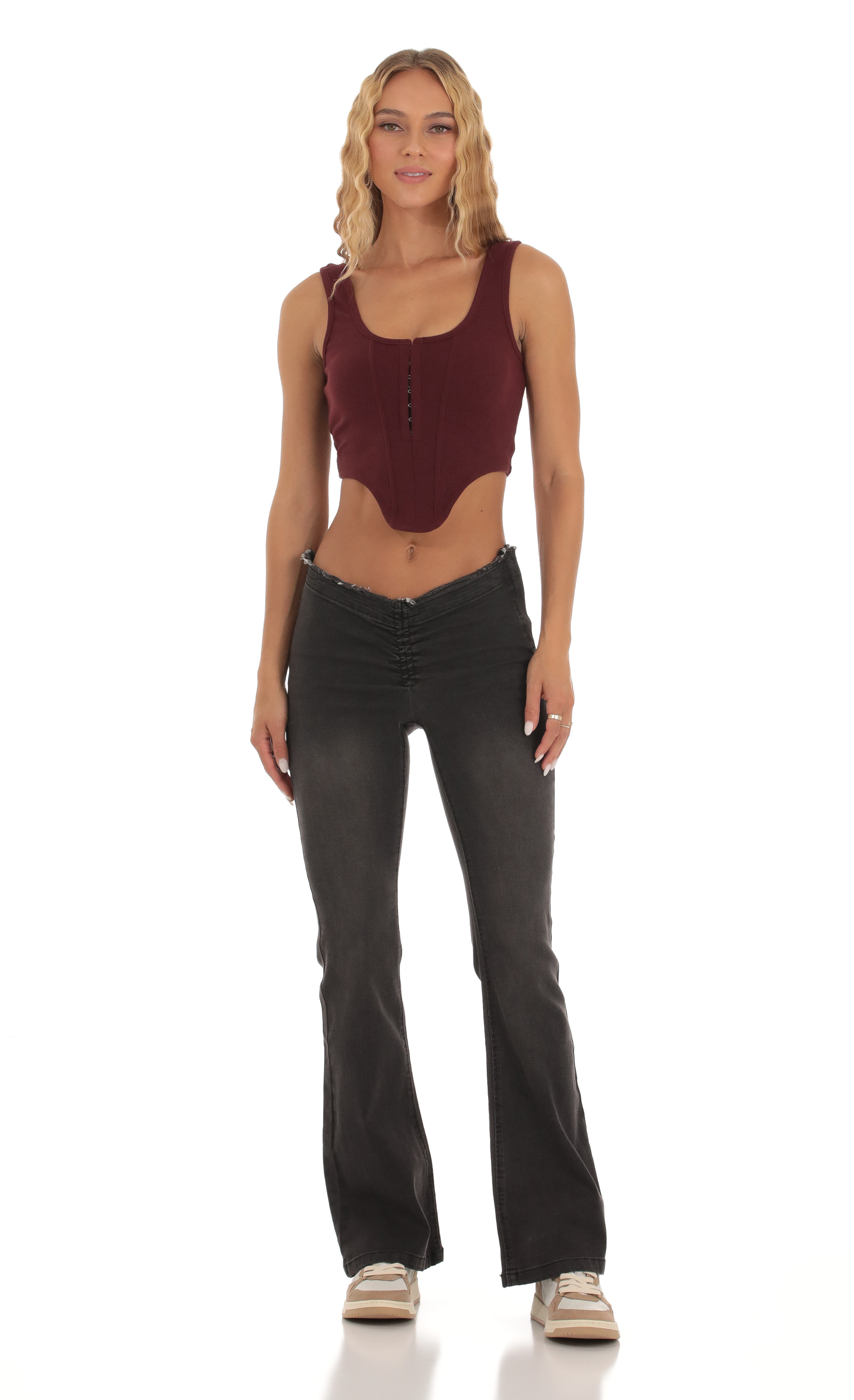 Nalini Low Rise Denim Pants in Black