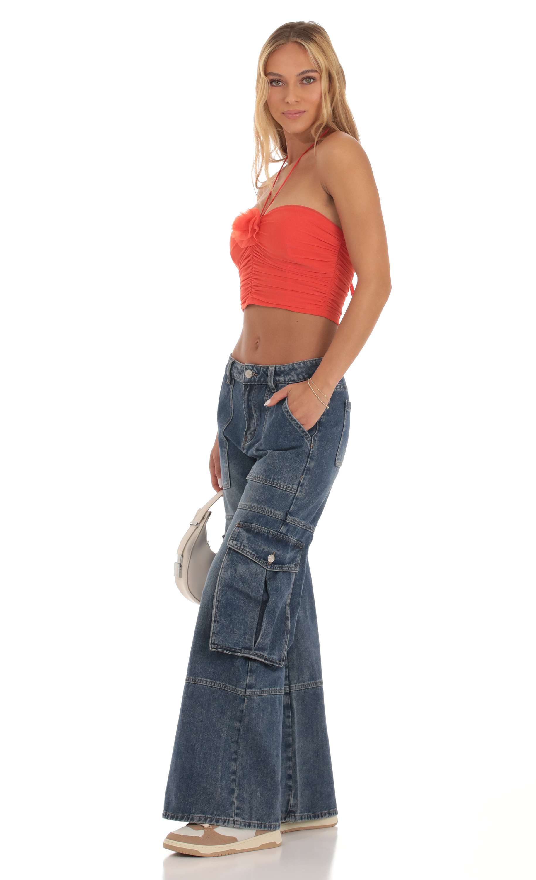 Cargo Jeans in Dark Denim