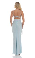 Picture Satin Open Back Maxi Dress in Light Blue. Source: https://media-img.lucyinthesky.com/data/Sep24/150xAUTO/03325f70-efd3-4e27-8bbc-a5929f2dda1e.jpg