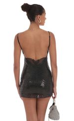 Picture Sequin Butterfly Dress in Black. Source: https://media-img.lucyinthesky.com/data/Sep24/150xAUTO/1c214820-c8ee-43f0-9902-b9d694272a90.jpg