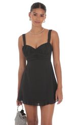 Picture Lace Strap Open Back Dress in Black. Source: https://media-img.lucyinthesky.com/data/Sep24/150xAUTO/34e1b5ef-c8d0-4611-8cde-4e5b42afea30.jpg