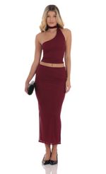 Picture Mesh Wrap Neck Two Piece Set in Maroon. Source: https://media-img.lucyinthesky.com/data/Sep24/150xAUTO/93cdd5d6-6a09-4542-9236-d7810c74bcca.jpg