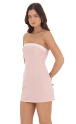 Picture White Trim Strapless Dress in Pink. Source: https://media-img.lucyinthesky.com/data/Sep24/150xAUTO/a6a4c427-1dec-468b-9055-690e1d66d845.jpg