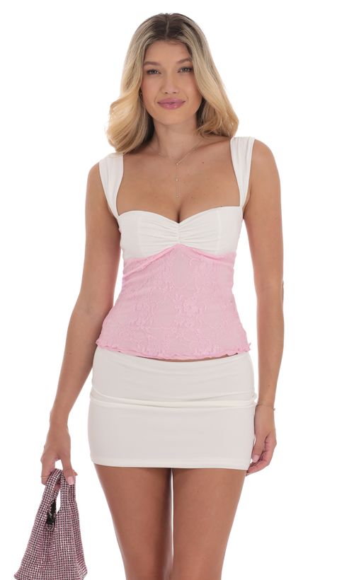 Twist Cross Back Top in Pink | LUCY IN THE SKY