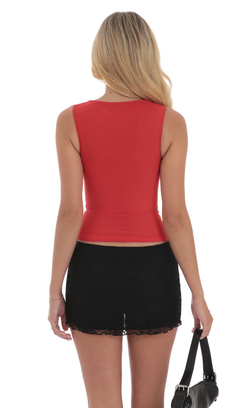 Picture Mesh Ruched Top in Red. Source: https://media-img.lucyinthesky.com/data/Sep24/850xAUTO/2d76d7f6-865b-478c-a843-338cb8c48eb8.jpg