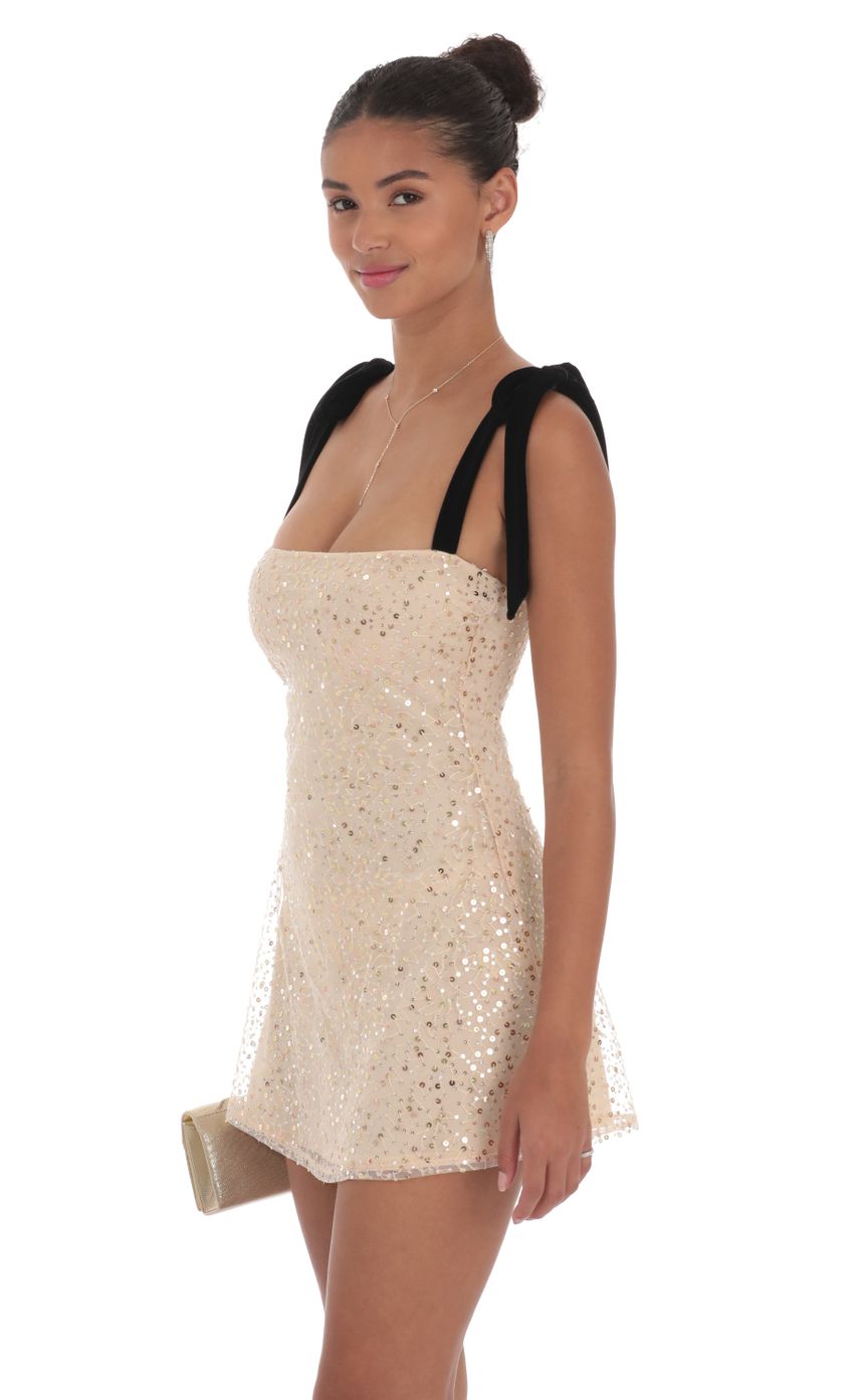 Picture Sequin Velvet Strap Dress in Beige. Source: https://media-img.lucyinthesky.com/data/Sep24/850xAUTO/304ef04d-7949-42e5-baf1-c12817d7642c.jpg