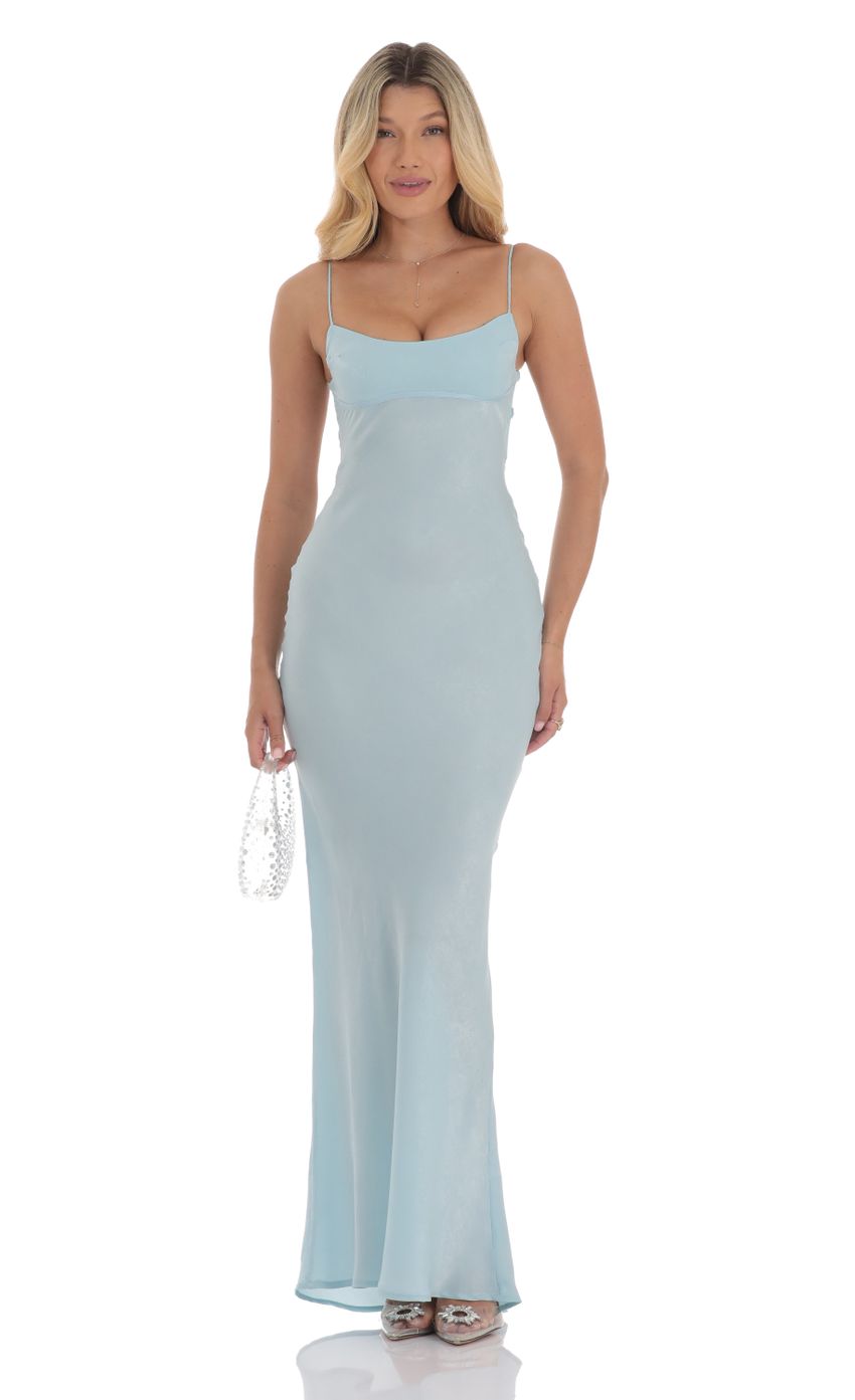 Picture Satin Open Back Maxi Dress in Light Blue. Source: https://media-img.lucyinthesky.com/data/Sep24/850xAUTO/428c1d85-4e35-4fb9-bedd-a227f2aefeb4.jpg