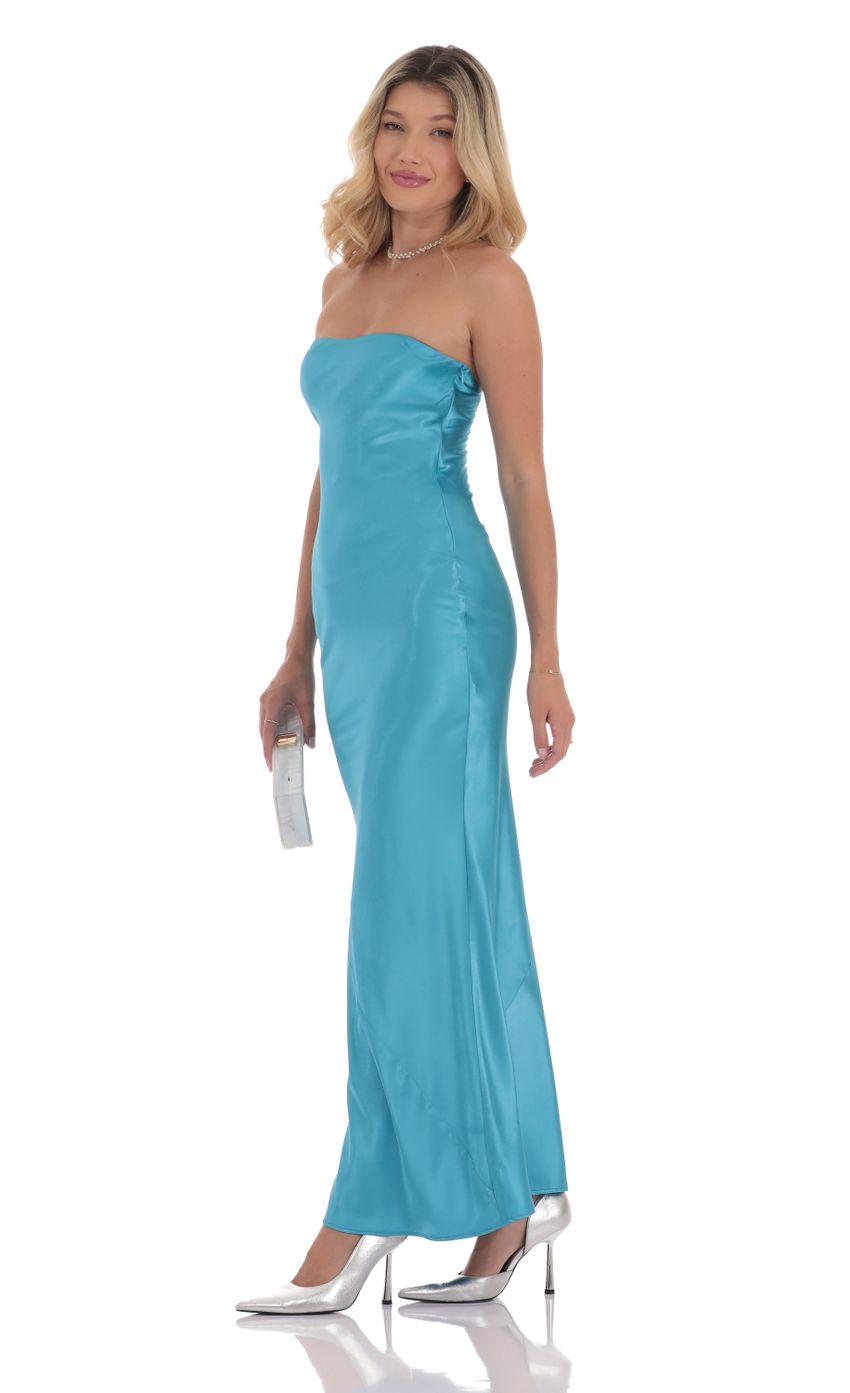 Picture Satin Strapless Maxi Dress in Aqua Blue. Source: https://media-img.lucyinthesky.com/data/Sep24/850xAUTO/452a981c-7155-46b1-91ab-d5c69553f99b.jpg