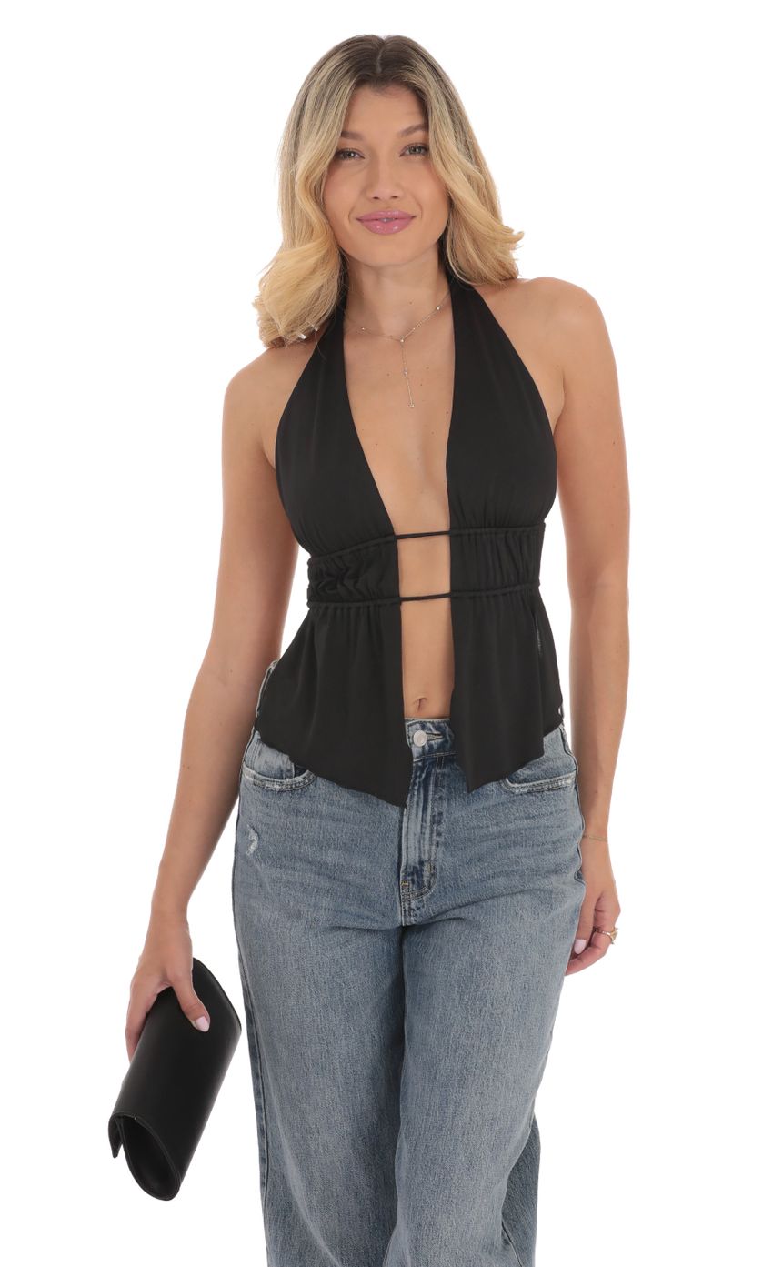 Picture Halter Open Back Top in Black. Source: https://media-img.lucyinthesky.com/data/Sep24/850xAUTO/4dd4b6ec-6fe7-4db0-9dfc-244a09259da5.jpg