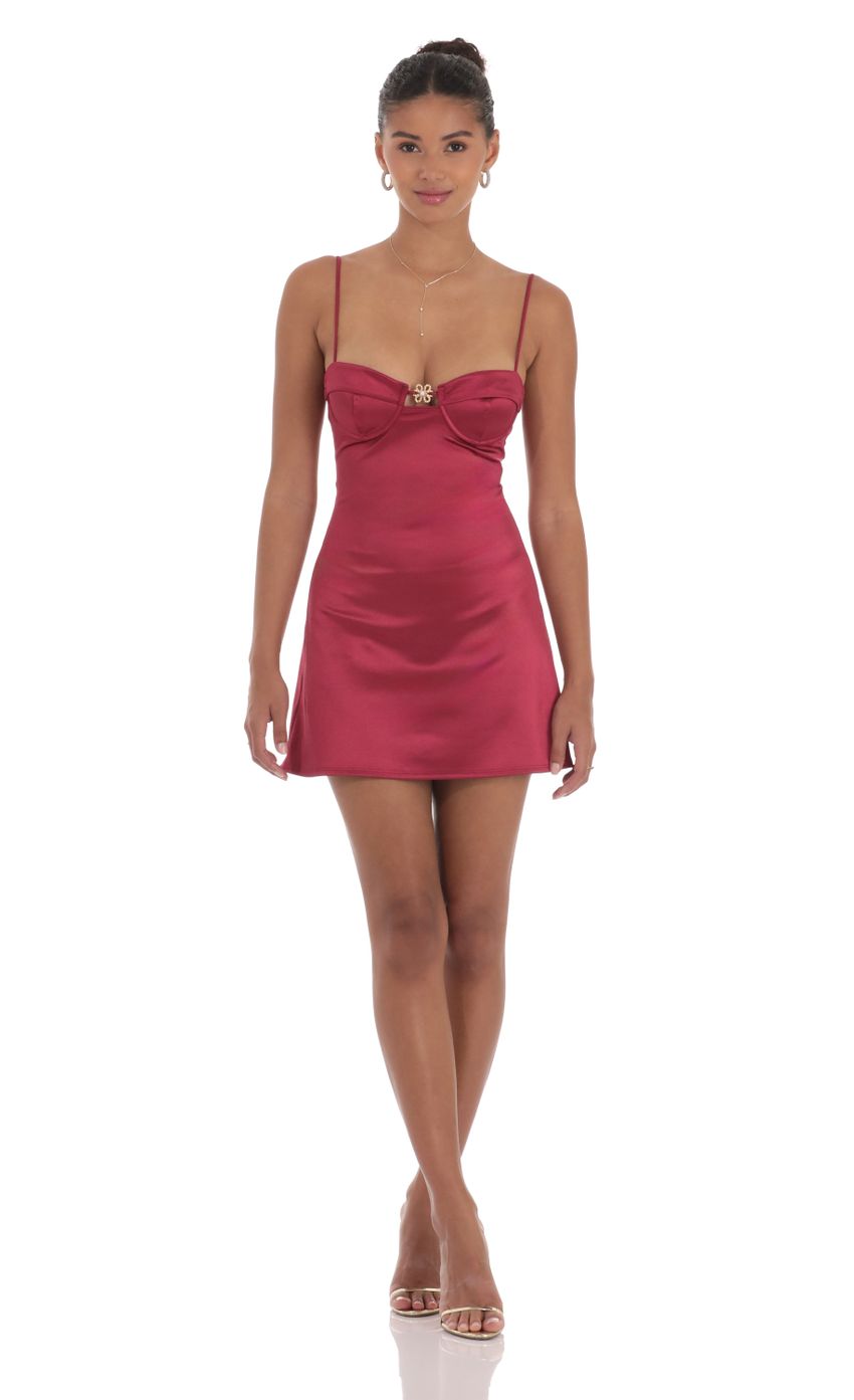 Picture Satin Front Hook Dress in Maroon. Source: https://media-img.lucyinthesky.com/data/Sep24/850xAUTO/6872d04b-0054-46dd-b527-da51b96892b5.jpg