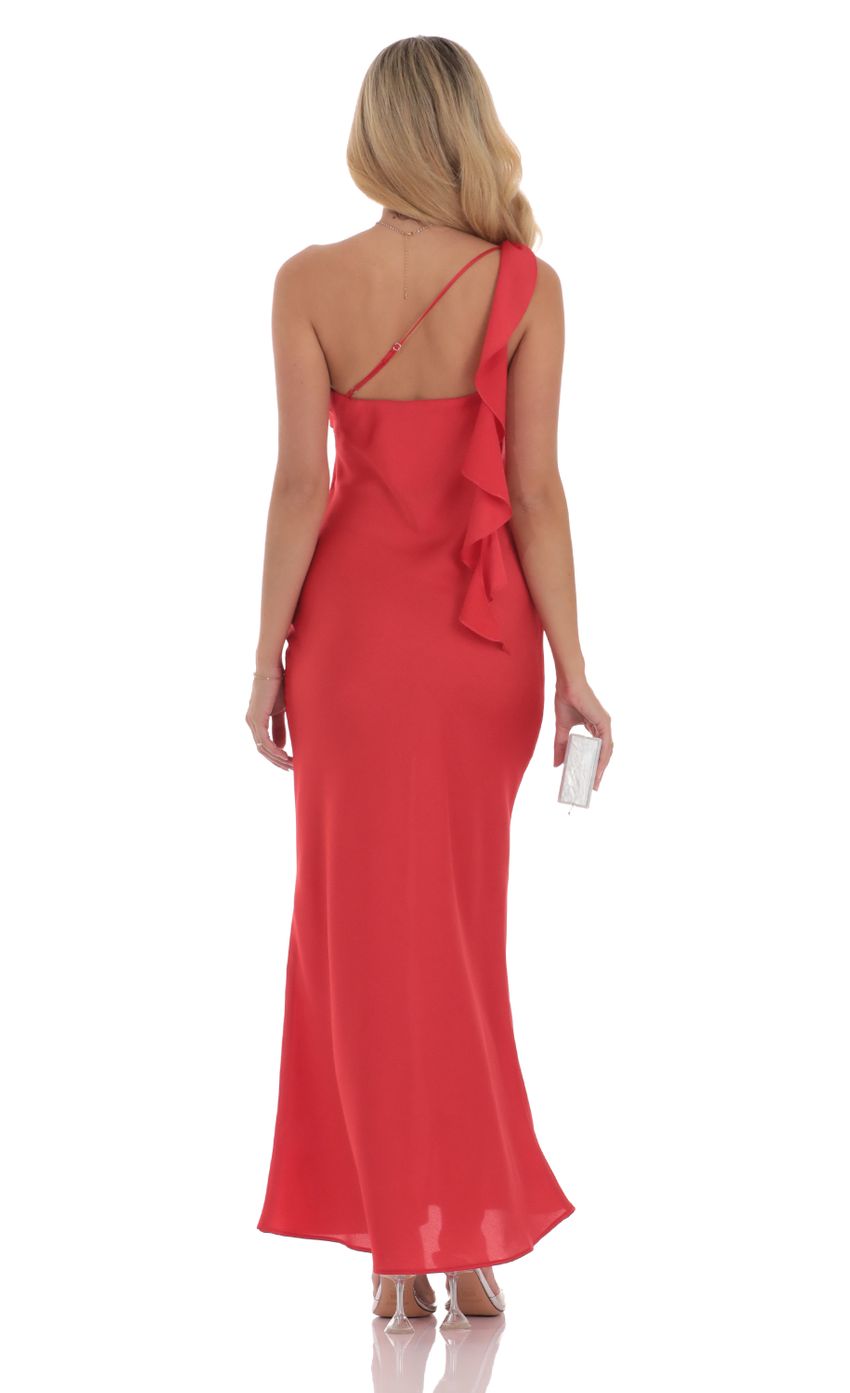 Picture Satin One Shoulder Tassel Maxi Dress in Red. Source: https://media-img.lucyinthesky.com/data/Sep24/850xAUTO/773e59d4-b66a-4599-94e3-76dab73c5854.jpg