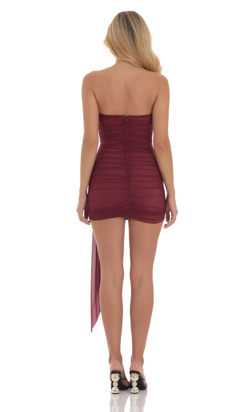 Picture Mesh Tie Tassel Bodycon Dress in Burgundy. Source: https://media-img.lucyinthesky.com/data/Sep24/850xAUTO/86f39a9b-13d4-41bd-bbb9-90d4a442c84f.jpg