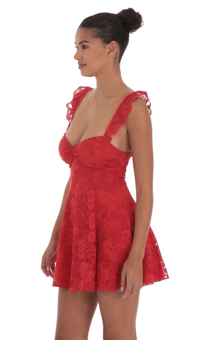 Picture Floral Lace Fit and Flare Dress in Red. Source: https://media-img.lucyinthesky.com/data/Sep24/850xAUTO/9dcd08b1-7e37-4364-96f9-5e976d645c7a.jpg