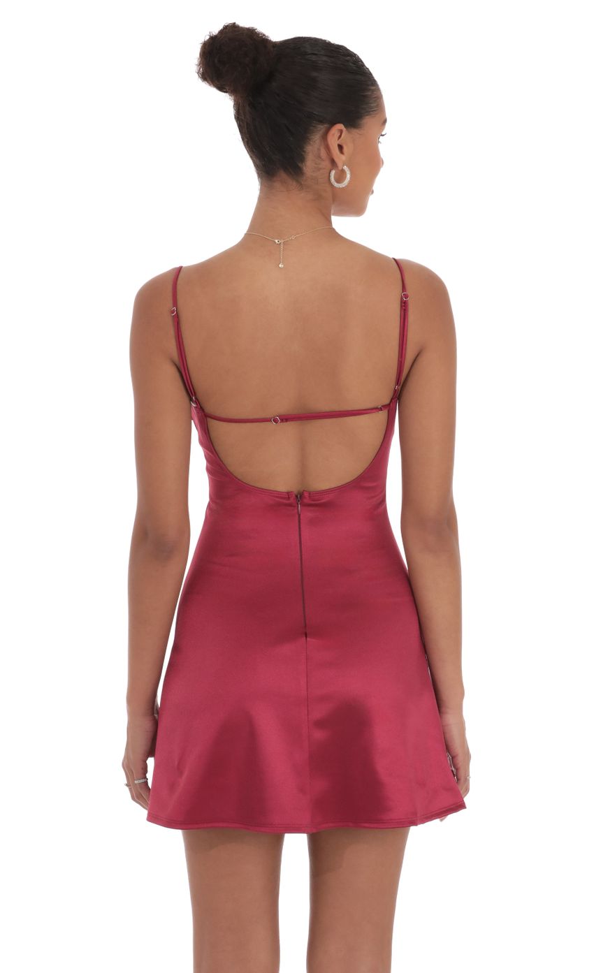 Picture Satin Front Hook Dress in Maroon. Source: https://media-img.lucyinthesky.com/data/Sep24/850xAUTO/a229197c-5feb-4a30-9b5d-042df9940d7d.jpg