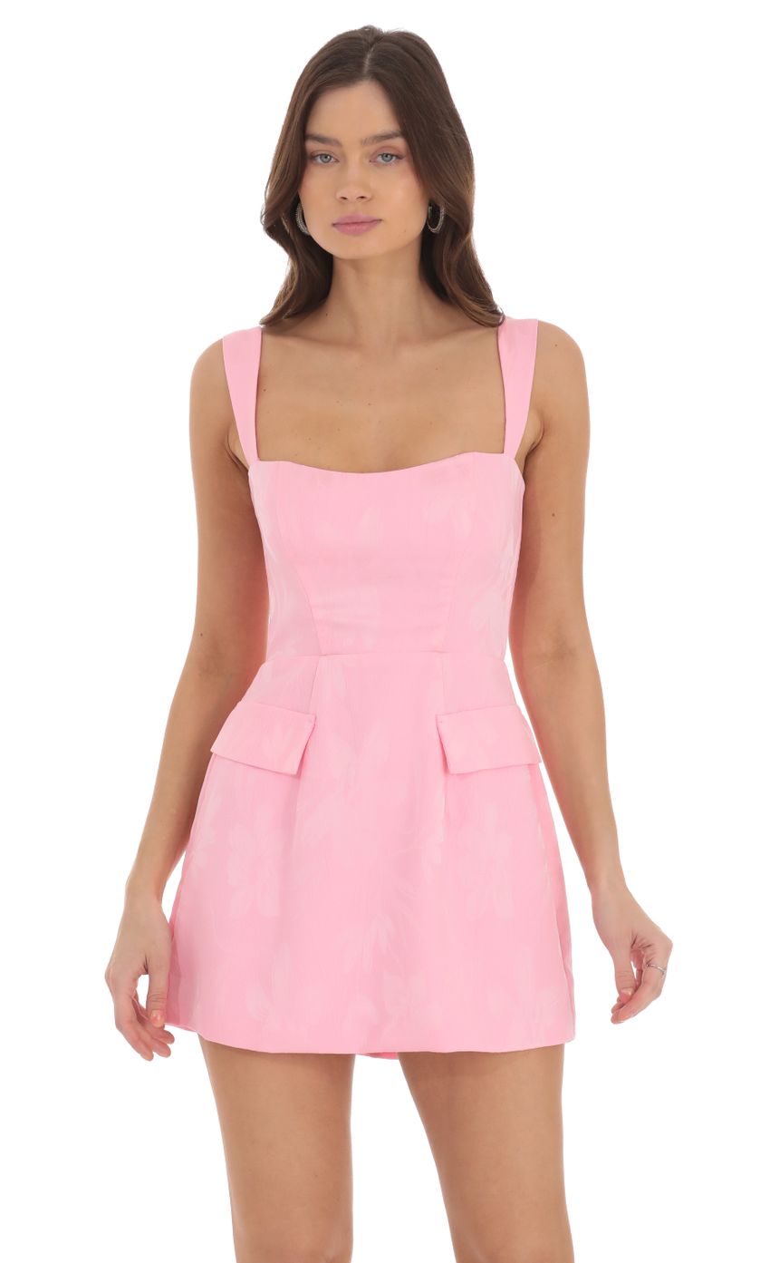 Picture Jacquard Corset A-Line Dress in Pink. Source: https://media-img.lucyinthesky.com/data/Sep24/850xAUTO/a89e018f-2c76-429a-bedf-ad941ee0d684.jpg