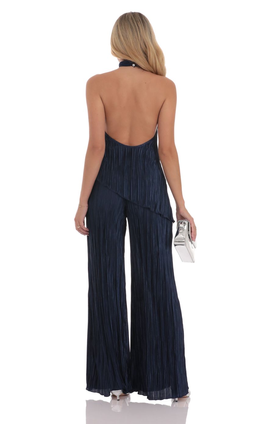 Picture Pleated Halter Two Piece Set in Navy. Source: https://media-img.lucyinthesky.com/data/Sep24/850xAUTO/b24d8109-3ff6-400b-bdcd-9ae5f9d9c1b2.jpg