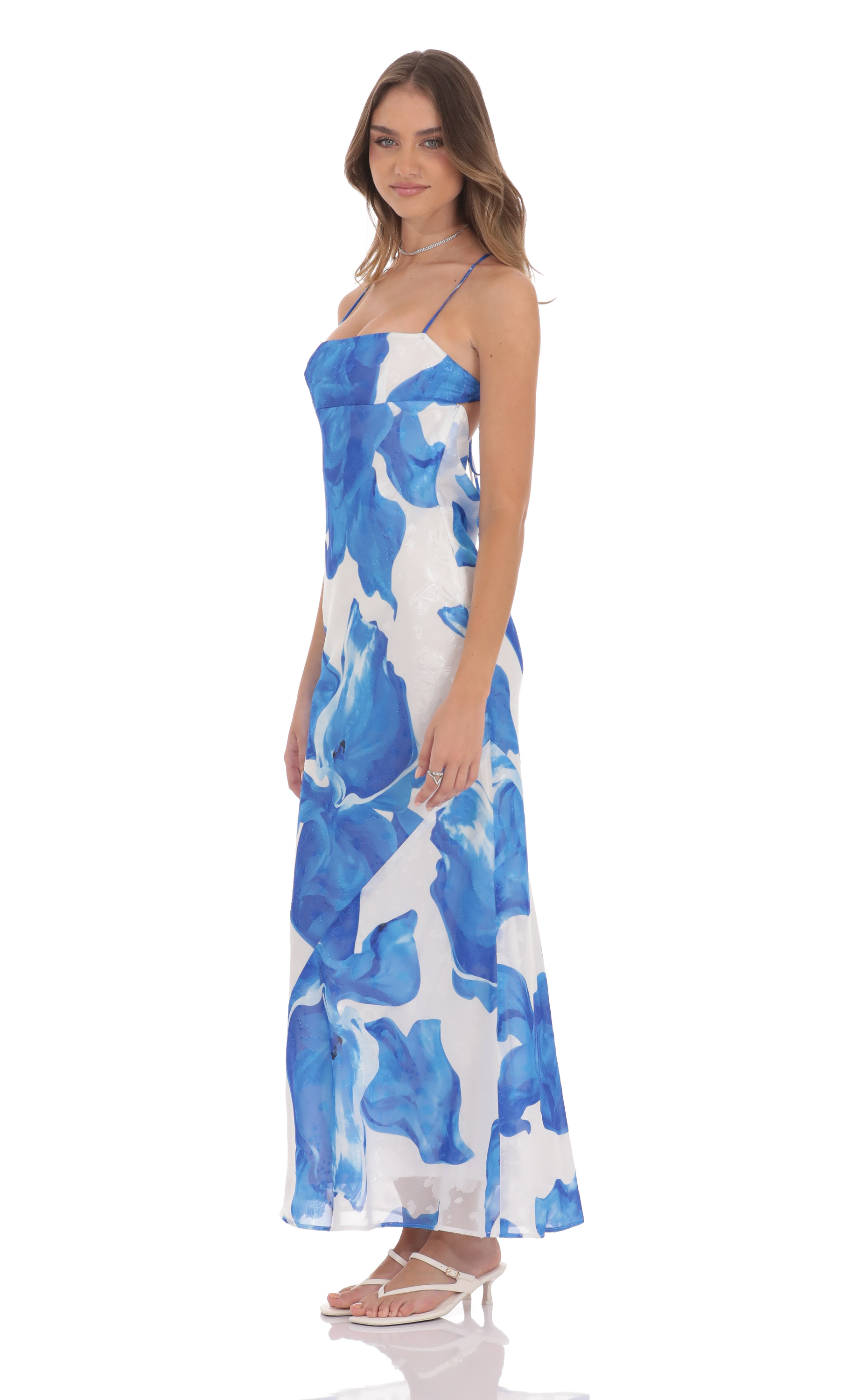 atkins blue cheese dressing Wait For Daylight Light Blue Floral Eyelet Maxi Dress – Shop the Mint main image 1