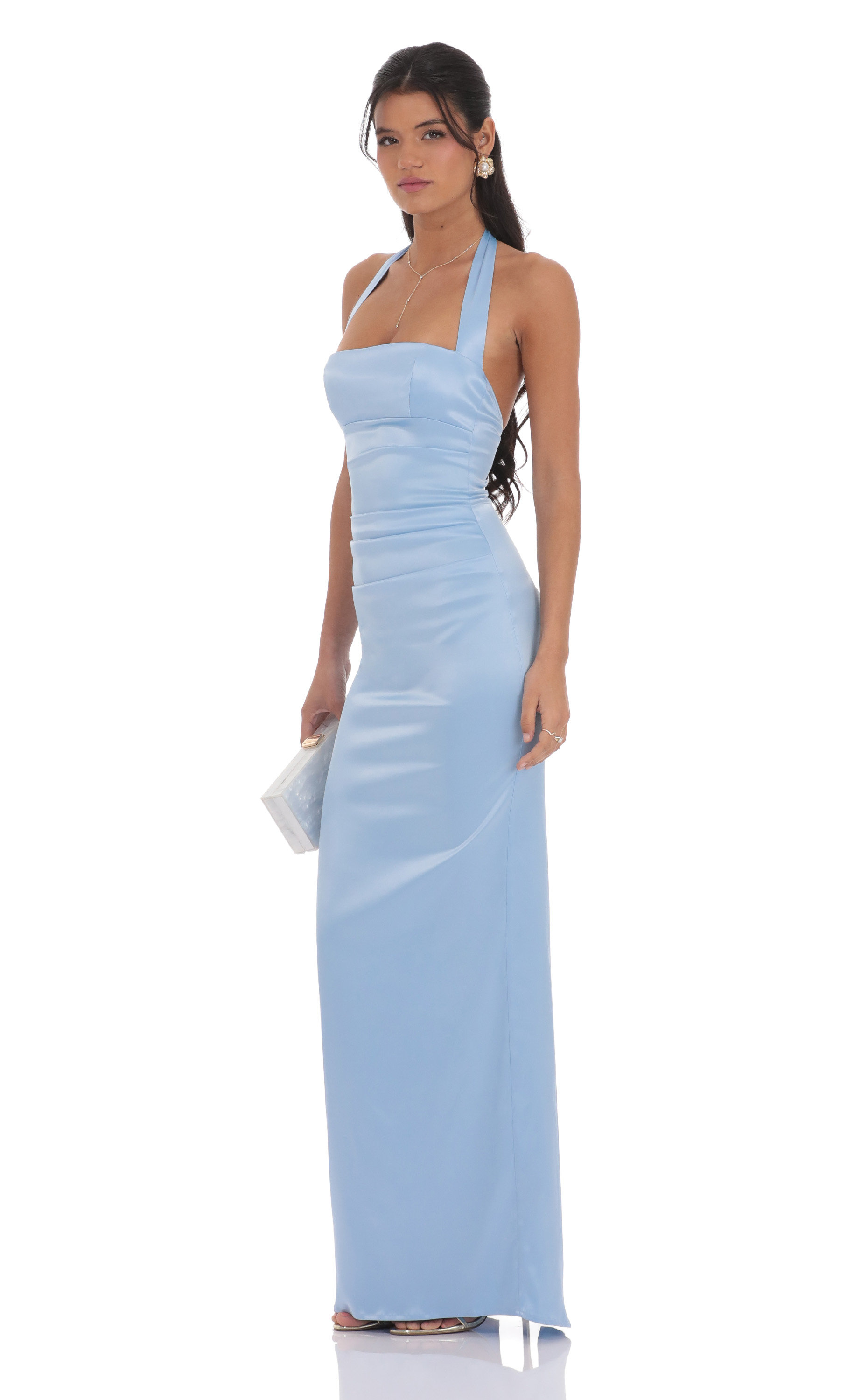 brown maxi dress halter Marguerite Halter Maxi Dress | Brown Polka Dot | Womens main image 1